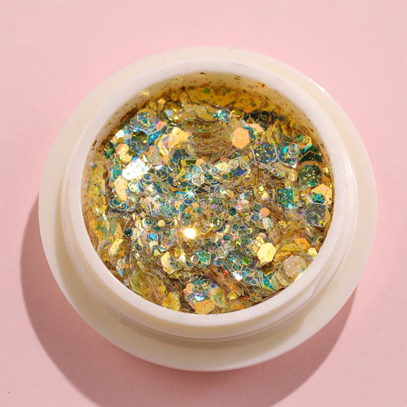 8 färger Nail Glitter Set Puder Nail Pigment DIY Flake Nail Art Dust Glitter Powder Mermaid Sequis