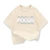 Summer Kids Cotton High Quality Casual Sports Loose Oversized Funny Focus Print Round Neck Short Sleeved Tshirt Boys Girls Tops