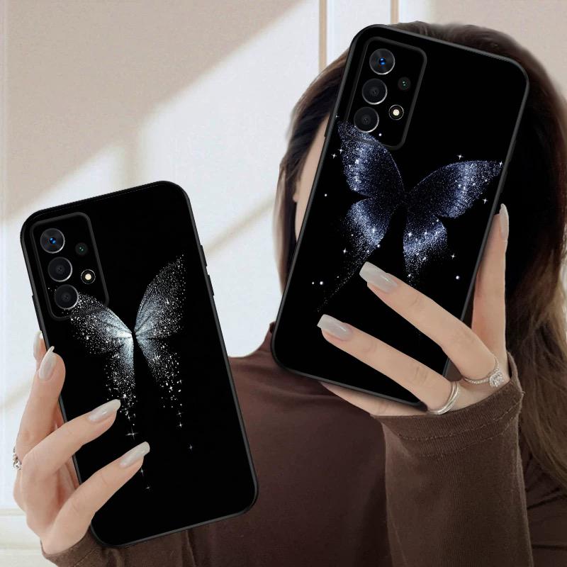 white butterfly For Samsung A03 Core A 04 05 06 12 14 15 16 22 23 Galaxy A25 26 4G 34 35 52 53 56 71 73 90 5G soft phone case