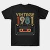 Vintage 42 Year Old Outfit Gift To Dad Graphic Print T-Shirt Vintage 1981 Best Cassette Tape Trend Harajuku  Graphic T Shirts