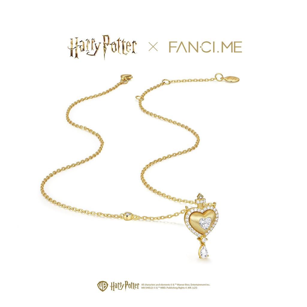 x Harry Potter Official Collaboration Amortensia Necklace for Precious Harry Christmas Gift Women, Silver, Metal, Potter, Halloween, (Gold)