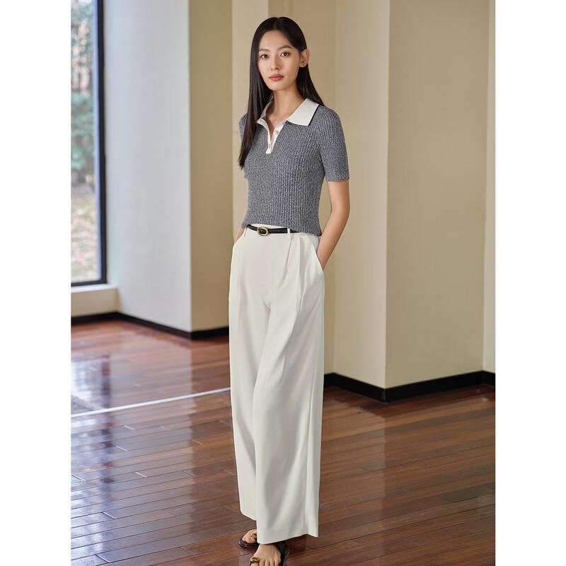 Jiu Zi Anna Coco Women's Polo Knit Short Sleeve Top