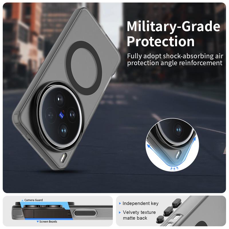 Magnetic For vivo X200 Ultra Case Magsafe Wireless Charging Cover vivo X200 Ultra X200s X200 Pro mini Matte PC Protective Cases