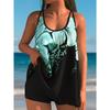 Women's Swimwear Tankini 2 Piece Swimsuit  Flower Pattern Print Vacation Bathing Suits
