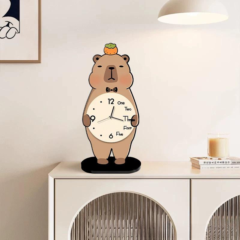 Kapibara godzinowy wahadło blatowy salon stół jadalny ozdoba blatowa celebryta internetowa kreatywny zegar o wysokiej wartości cichy zegar siedziskowy