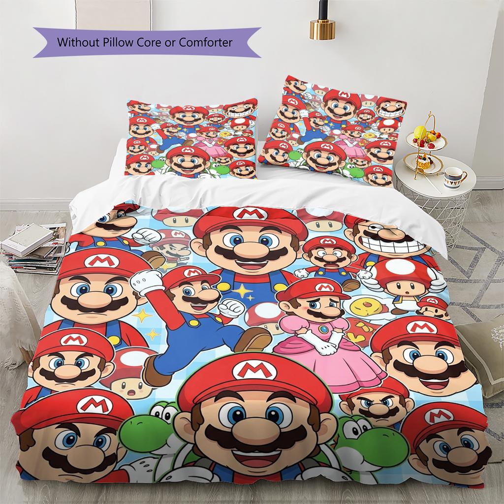 Super Mario Comfortable Soft Duvet Cover, Children Bedding Set Gift, Multiple Sizes -HE134