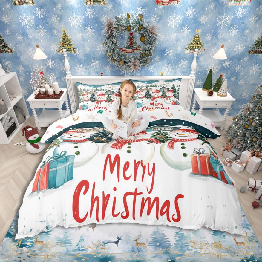 Homewish Black Angle Girls Duvet Cover SetMerry Xmas Bedding SetHappy New Year Bed Set For Princess Teens