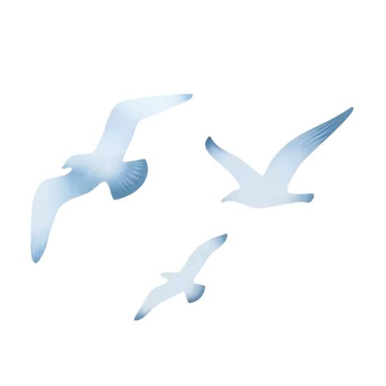 3 Stück Möwen Wanddeko Holz Fliegende Seevögel Wandbehang Schild Nautisches Thema Strand Küsten Wandkunst Vintage Ozean Skulptur für Zuhause Badezimmer