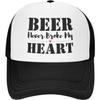 Beer Never Broke My Heart Trucker Hat Adjustable Mesh Baseball Cap Casual Adult Headwear