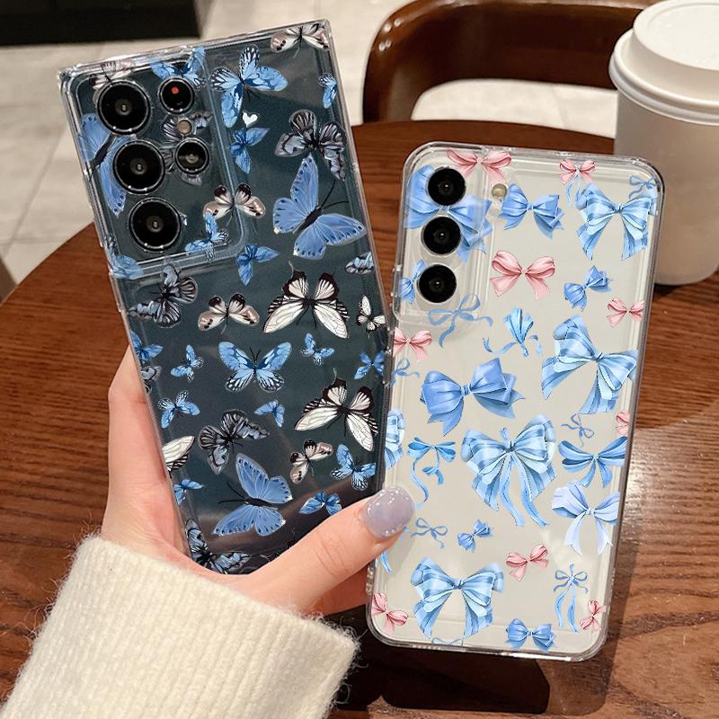 Creative Butterfly Pattern Phone Case For Samsung Galaxy S26 S25 S24 S23 Ultra S22 Plus S24 S21 FE S25 Edge Clear Soft TPU Cover