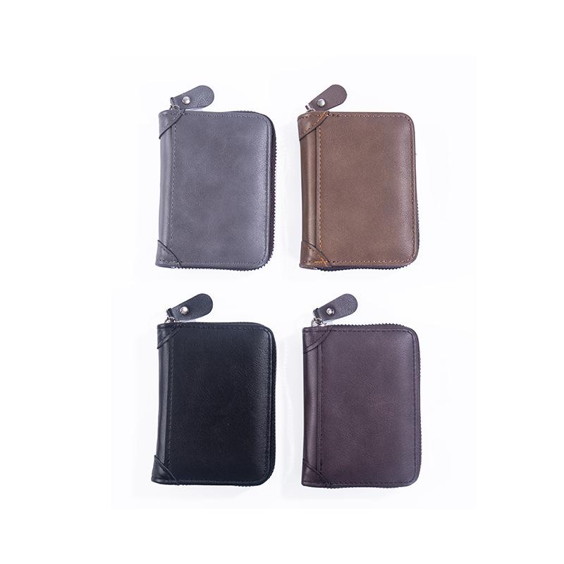 Schoolbag retro premium sense anti-theft brush hot-selling men's wallet multi-function zipper storage change bag card bag