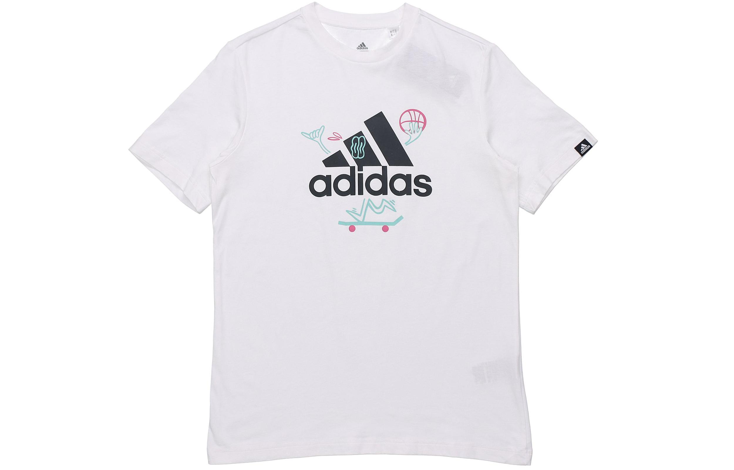 

Adidas T Shirts Men s White Crew Neck Moderate Straight Fit GL3708 XXL