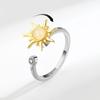 Sunflower Rotating Stress Relief Adjustable Ring - Stackable Finger Jewelry