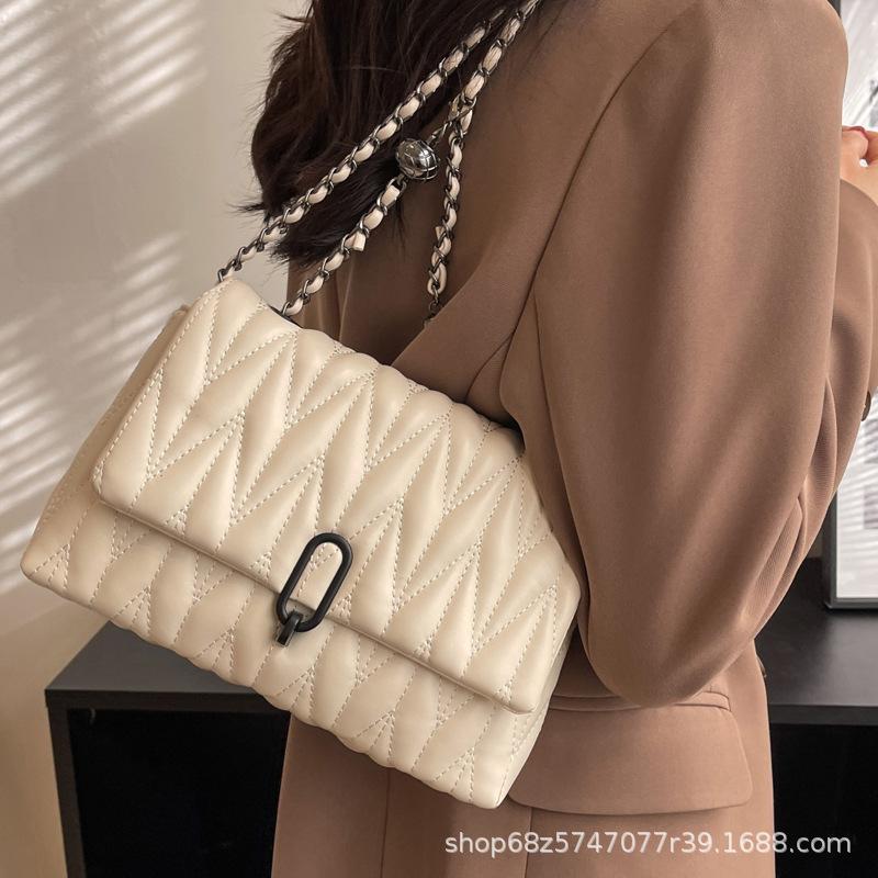 Premium Sense Bag Women's 2025 New Trendy Rhombus Fashion Texture Shoulder Bag Internet Celebrity Foreign Style Niche Messenger Women's Bag