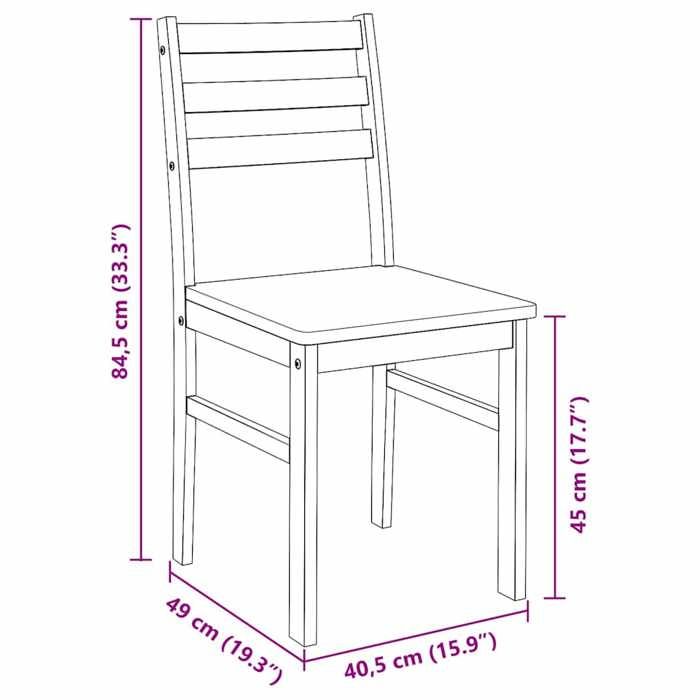 VidaXL Chaises à manger 2 pcs blanc bois massif caoutchouc, chaise à dîner, chaise, chaise de salon, chaises à dîner, chaise 4102423
