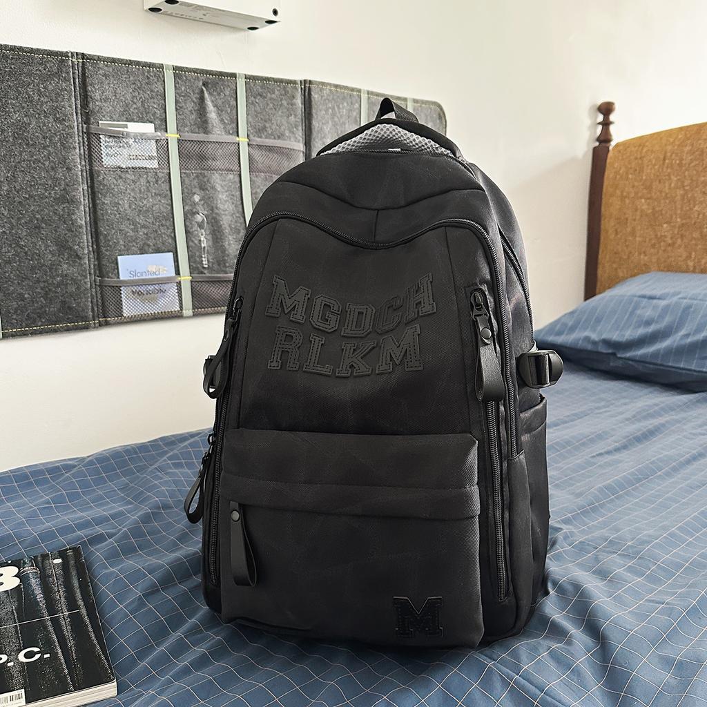 Schoolbag high value middle and high school student schoolbag Korean version fashionable simple computer bag outdoor travel cool large capacity
