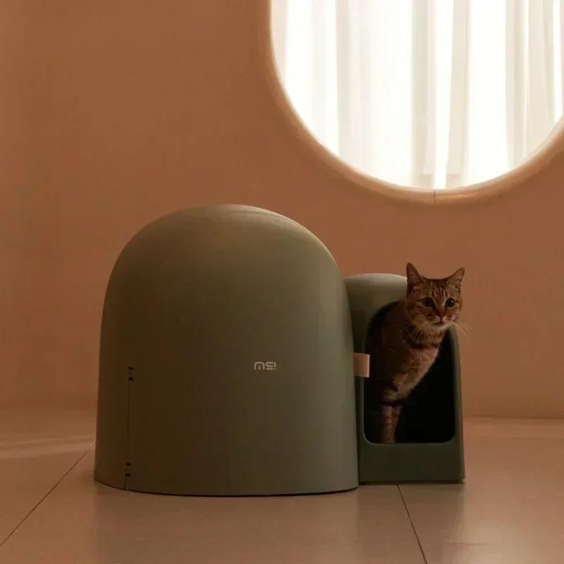Corridor Style Cat Toilet Odor Prevention Prevention Cat Bedpans Fully Enclosed Cat‘s Litter Box Safety Material Pet Supplies