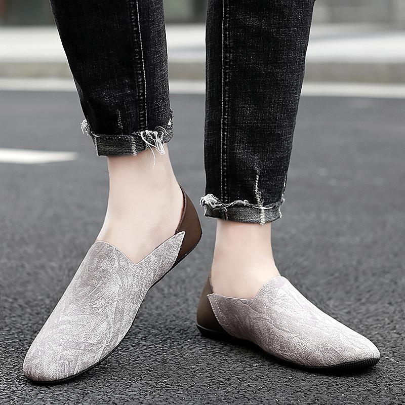 Men's Loafers Leather Shoes Slip On Casual Moccasins Breathable Male Boat Shoes Fashion Business Flats