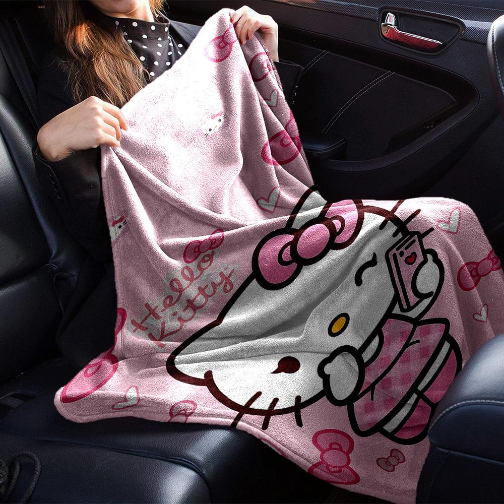 1 шт. Плед Hello Kitty Легкий фланелевый плед для дивана, кровати, путешествий, кемпинга, гостиной, офиса, дивана, кресла