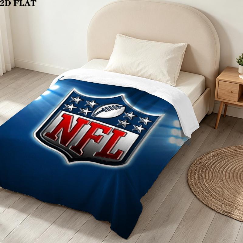 National Football League Print Flannel Blanket, High Quality Comfortable for All Seasons, Home Decor, Warmth and Comfort, Perfect for Christmas Gifts