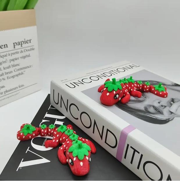 

Милые Дракон-Банан и Дракон-Клубника, напечатанные на 3D-принтере, Подвижные Украшения - Креативные Украшения One Size