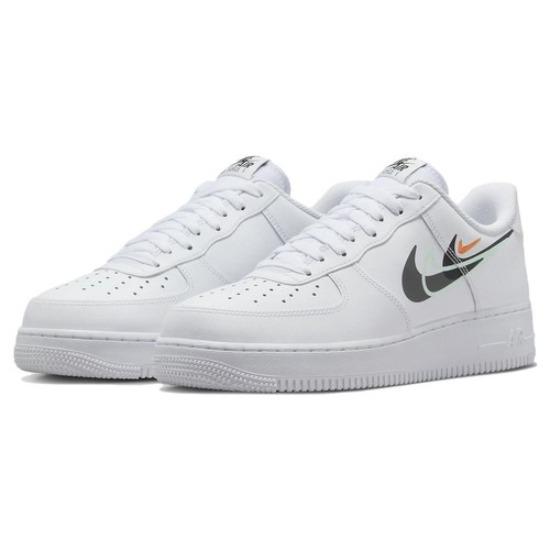 Nike Air Force 1 '07 Low Multi Swoosh - White Black - FN7807-100