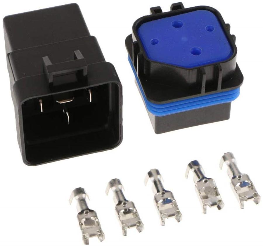 

4 шт. Автомобильное реле для внедорожника 12 В 40 А 5-контактное + гнездо держателя реле, интегрированное с комплектом клемм