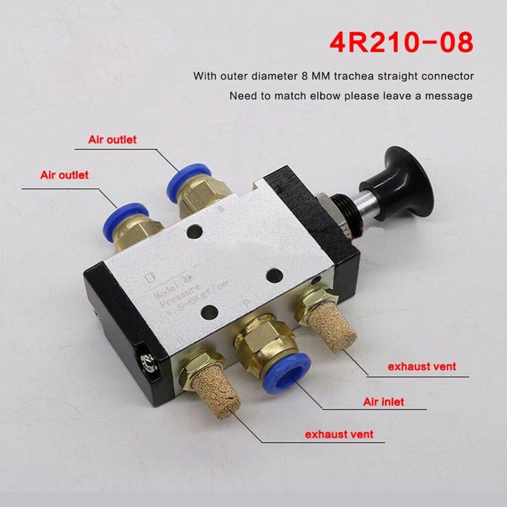 Manual Push Pull Valve 2026 Industrial 4R210-08 5 Ways Accessories Connector Pneumatic 2 Position Control Muffler