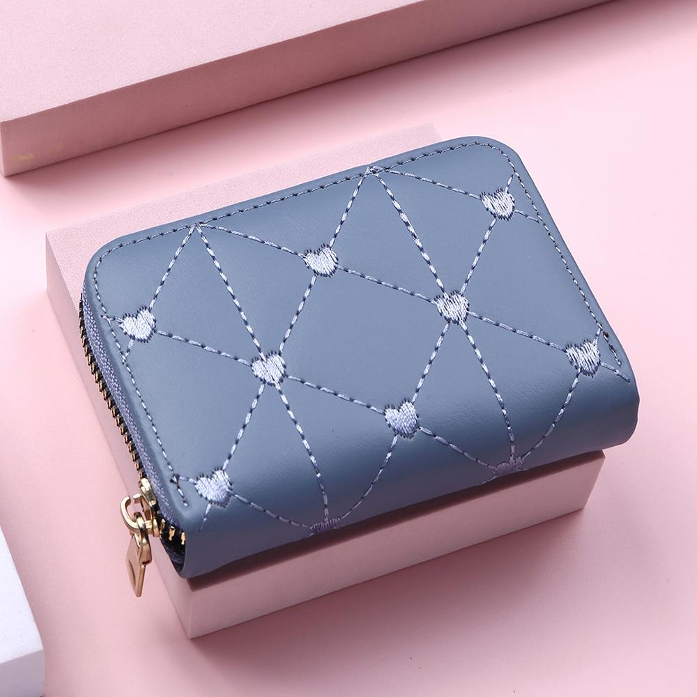 Women Wallet Women Small Card Case Ladies Sewing Love Large Capacity Coin Purse Organ Mini Card Holder Carteras Para Mujer