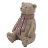 Scarf Bear Ornament Exquisite Workmanship Resin Bear Statue with Antislip Soft Rubber Pad for Living Room Porch
