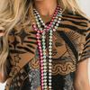 Leichter Luxus Übertrieben Bunt Rund Zirkonia Halskette Lang Dopamin Hip Hop Statement Kette Damen Glam Party Schmuck Geschenk