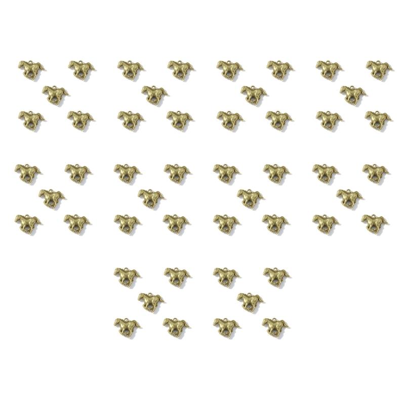Pack of 50 Pieces Alloy Animal Horse Pendants for DIY Jewelry Crafting Projects Sturdy Charms Ideal for Bracelets Necklaces Accessories Size 25x21mm