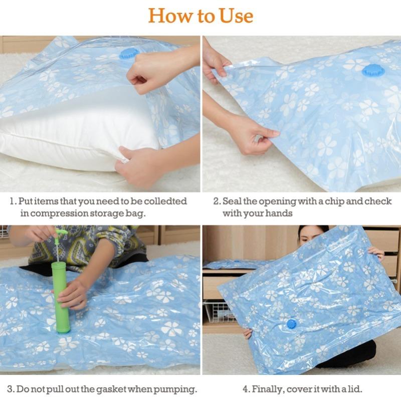 Thickened Vacuum Storage Bag For Cloth Compressed Bags with Hand Pump Reusable Blanket Clothes Quilt Organizer Travel