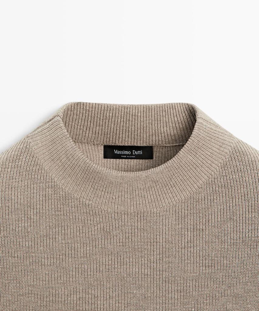 Masimodutti Turtleneck Cotton Blend Knit Sweater