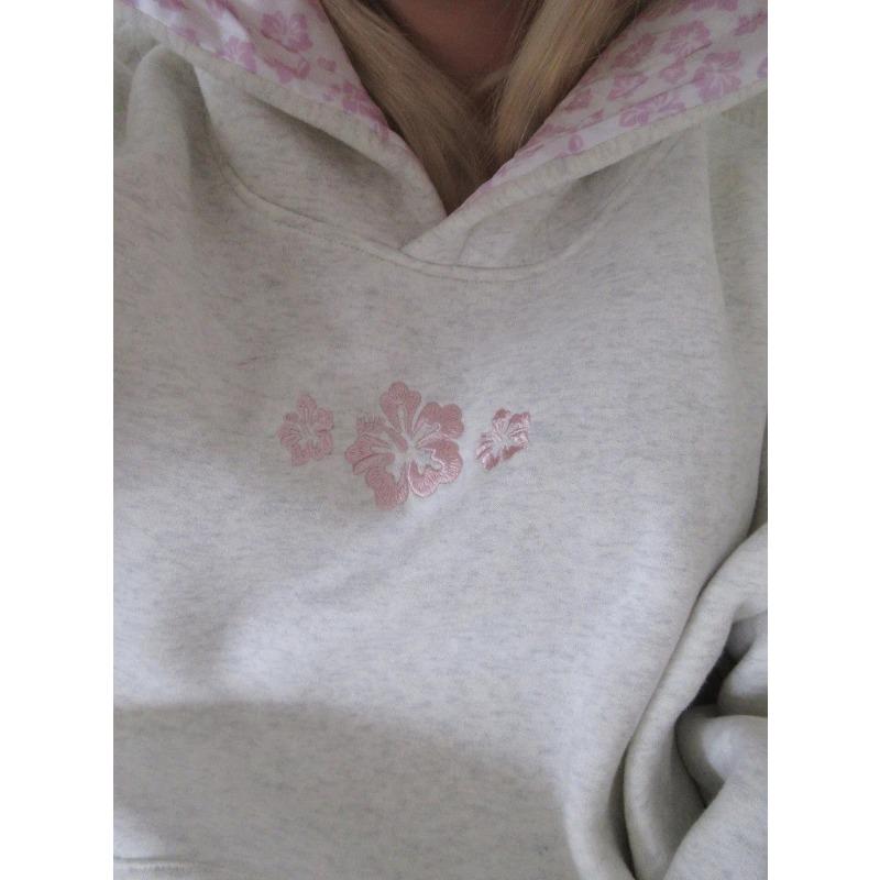 QICED Women's Fashion Casual Solid Color Print Long Sleeve Hooded Hoodies & Sweatshirts