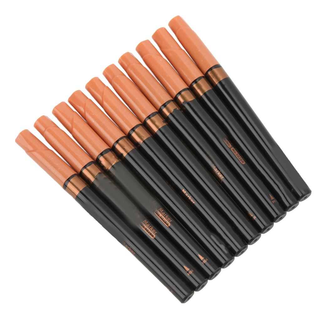 10Pcs Metallic Marker Pens Smoother Writing Quick Drying Excellent Ink Paint Pens for Graffiti Painting Coloring Notes