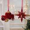 Christmas Deer Hanging Ornament With Velvet Embellishments For Holiday Decor