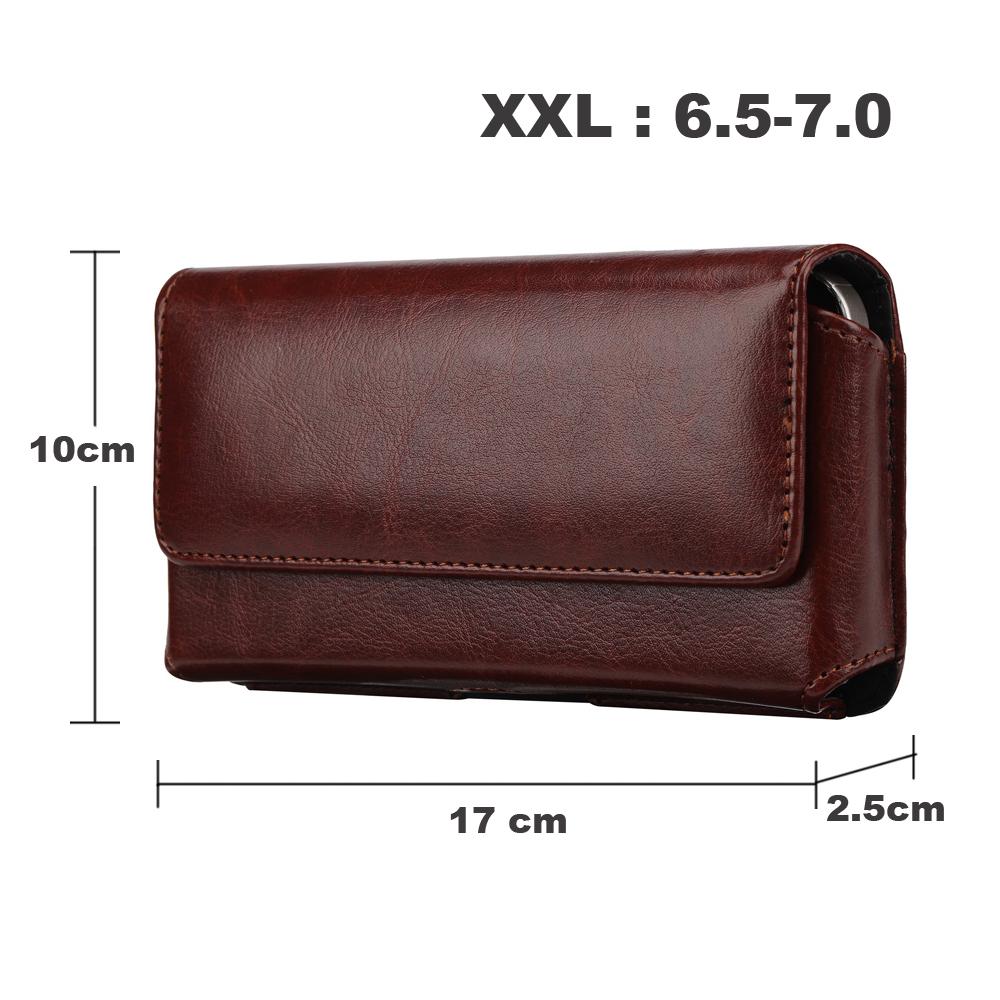 Universal Leather Mobile Phone Holster Belt Clip Case For iPhone 17 16 15 14 Pro Max Samsung Huawei Xiaomi Men Waist Bag Cover