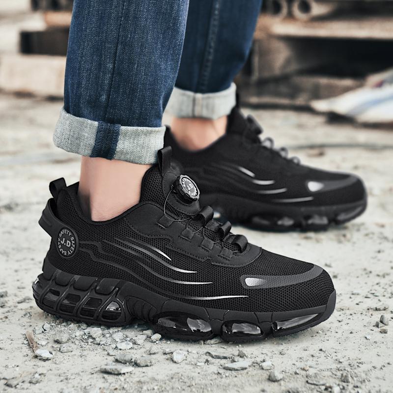 Anti-skli vernesko menn Ståltå joggesko Punkteringssikker dreieknapp Sikkerhetsstøvler Mann Sport Arbeidssko Anti-smash