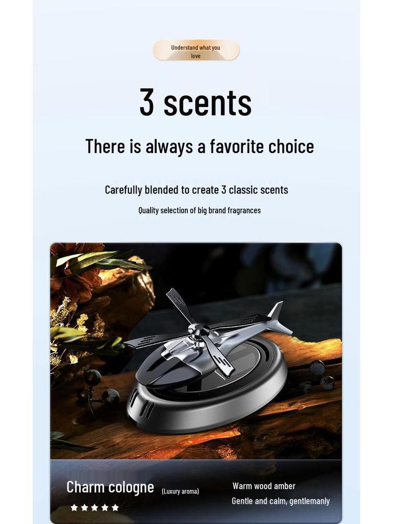 Solar-Powered Rotating Car Essential Oil Air Freshener Ornament