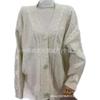 WTEMPO Women's V-Neck Cable Knit Cardigan Fall Winter Star Embroidery Button Long Sleeve Sweater, Soft Relaxed Ribbed Hem Knit Jacket