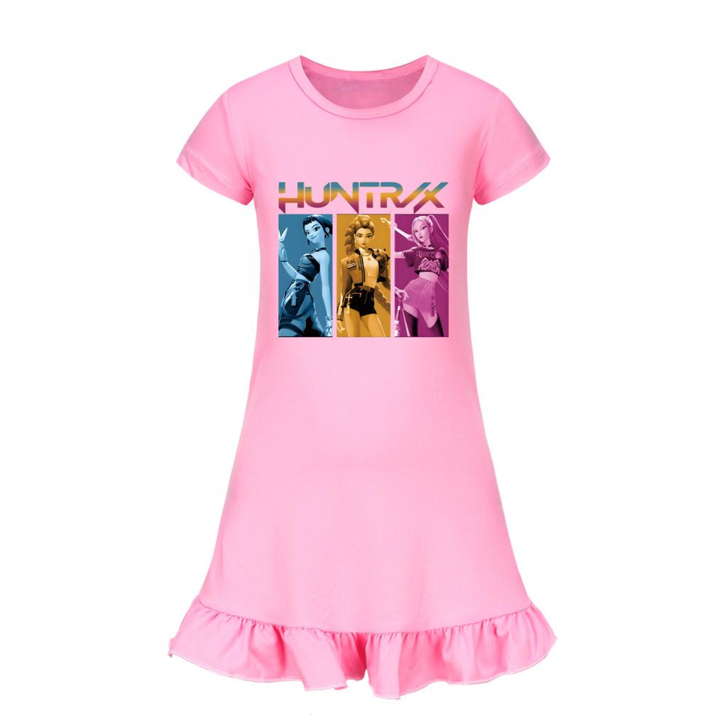 Hunters Demon Kpop Girl Sleep Dress With Ruffle Skirt For Kids Lounge Sleep And
