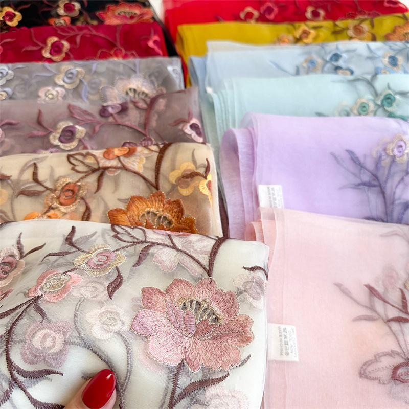 Silk Handmade Embroidered Scarf: New Mulberry Silk Autumn/Winter Shawl, Elegant & Versatile.