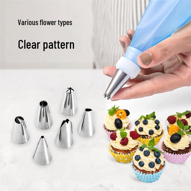 Silicone Cake Decorating Piping Bag & Nozzle Set