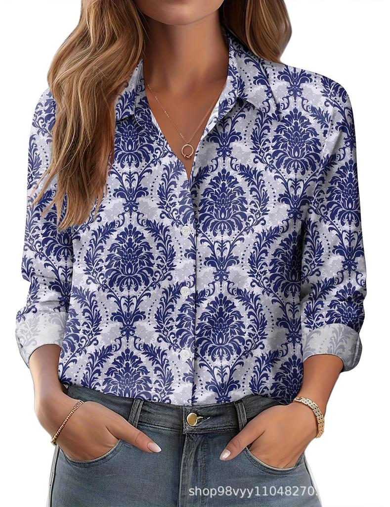 Women's Shirt Printed Floral Loose Shirt Women's Top