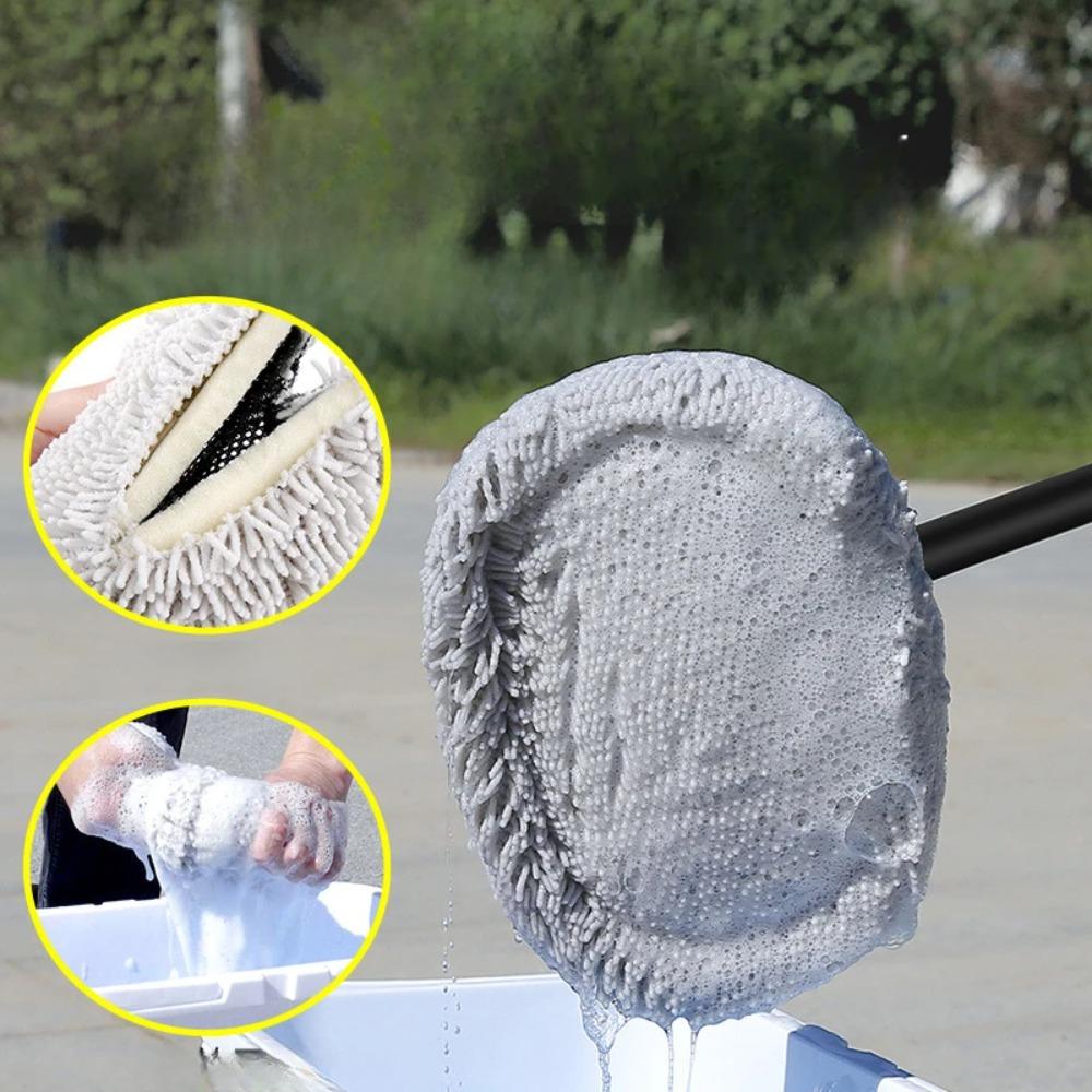 Universal Car Cleaning Brush Long Handle Cleaning Mop Washing Tool Chenille Broom Dual Brush Home