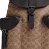 Coach Warner 32 Brand Logo Buckle Closure Coated Canvas Backpack Large Men Backpack Brown Black CW211-QBNRX
