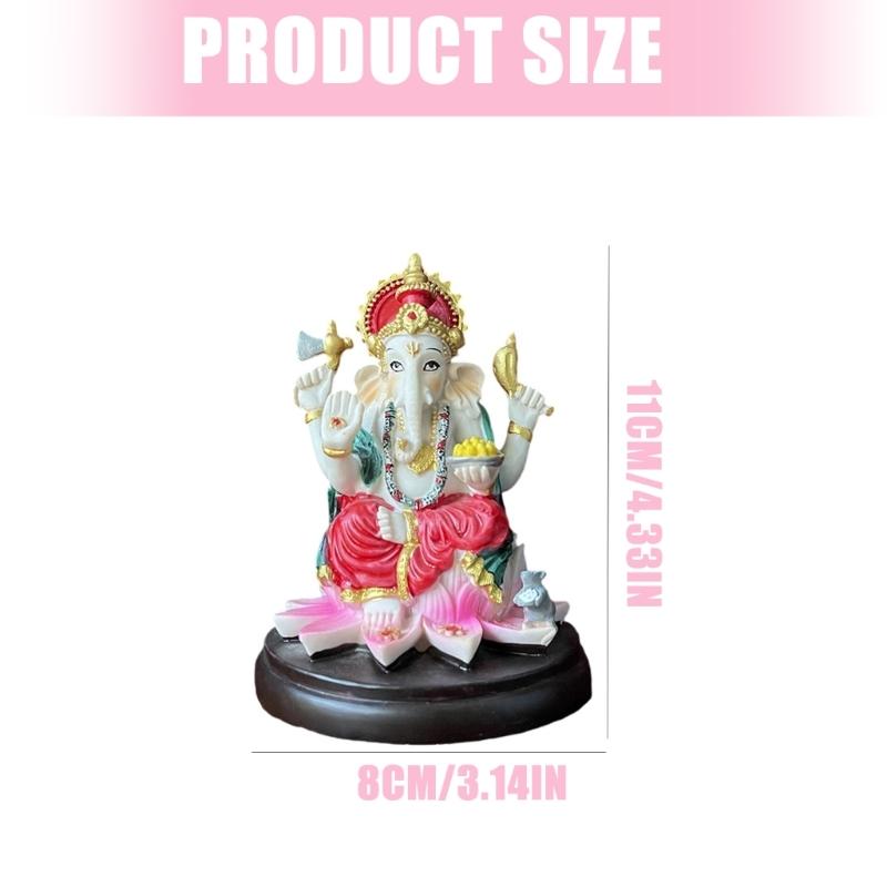 Artistic Hindu Ganpati Idol Handpainted Meditations Decors Resins Elephant God Ganpati Statue Spiritual Religious Gift