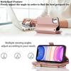 for iPhone 12 pro Wallet case,for iPhone 12 Phone case with Zipper Card Holders for Women Slots Crossbody Flip Folio Book Cover with Credit Card