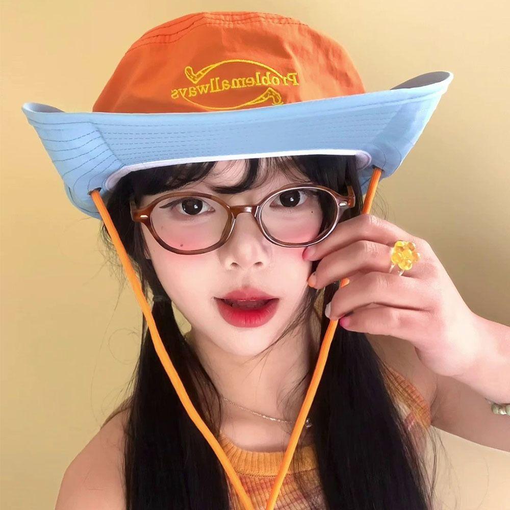 Color Matching Fisherman Cap Sun Protection Sun Hat Retro Hiking Caps Summer